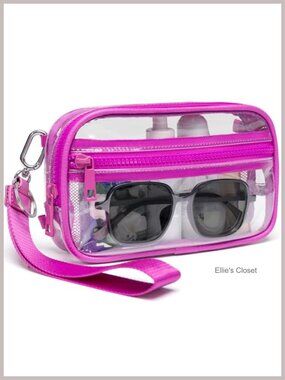 Clear Stadium Approved Wristlet Crossbody Bag Women RFID Water-Resistant PVC 4